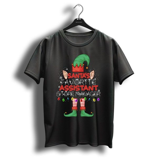 Santas Favorite Assistant Store Manager Christmas Elf T Shirt 1 t shirt 1