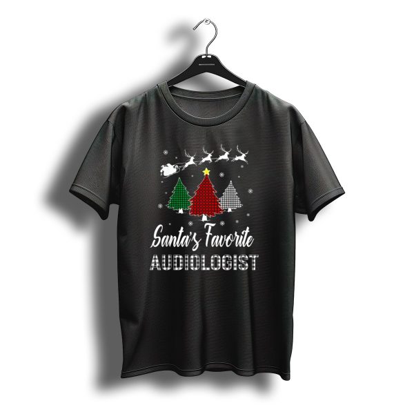 Santas Favorite Audiologist Christmas Trees Reindeer Sleigh T Shirt t shirt 1