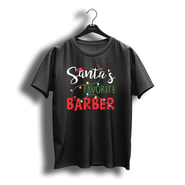 Santas Favorite Barber Funny Christmas Lights T Shirt t shirt 1