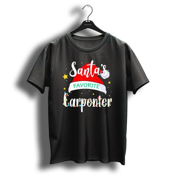 Santas Favorite Carpenter Christmas Lights Holiday Humor T Shirt 1 t shirt 1