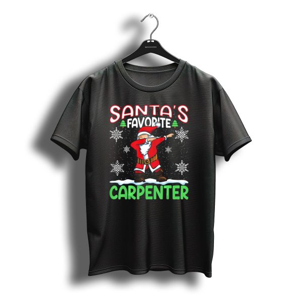 Santas Favorite Carpenter Dabbing Christmas Snowflakes T Shirt t shirt 1