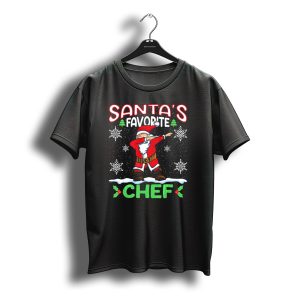 Santa'S Favorite Chef Dab Christmas Snowflakes Trees T-Shirt