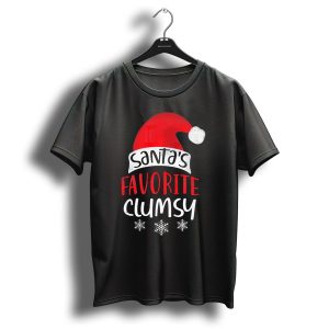 Santas Favorite Clumsy Christmas Snowflakes Santa Hat T Shirt