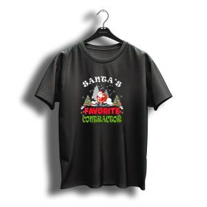 Santa'S Favorite Contractor Funny Christmas Holiday T-Shirt