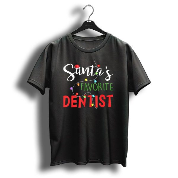 Santas Favorite Dentist Funny Christmas Stars And Hat T Shirt 1 t shirt 1
