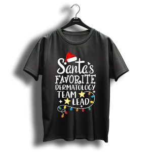 Santas Favorite Dermatology Team Lead Christmas Lights And Stars T Shirt