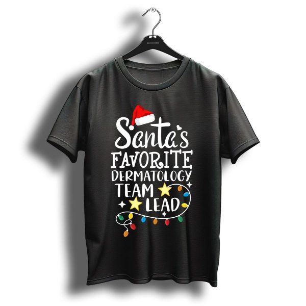Santas Favorite Dermatology Team Lead Christmas Lights And Stars T Shirt 1 t shirt 1