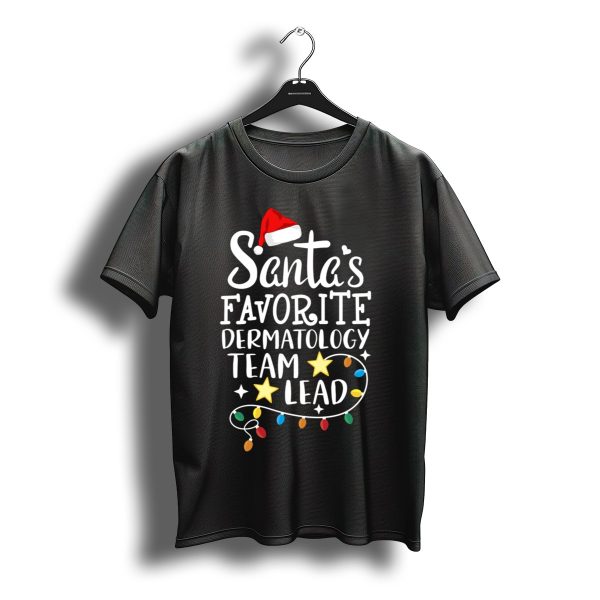 Santas Favorite Dermatology Team Lead Christmas Lights And Stars T Shirt t shirt 1