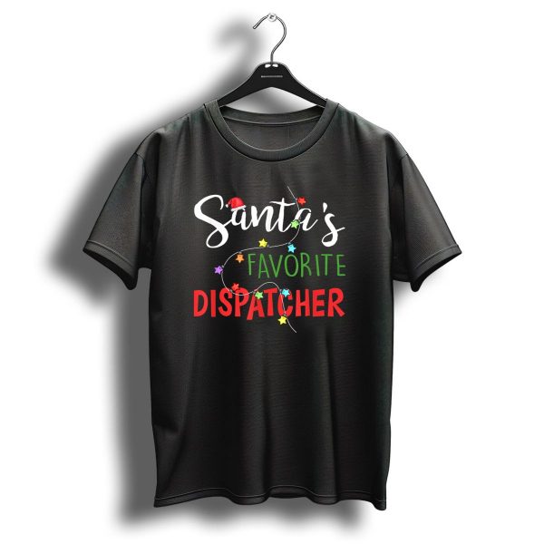 Santas Favorite Dispatcher Funny Christmas Lights Hat T Shirt 1 t shirt 1