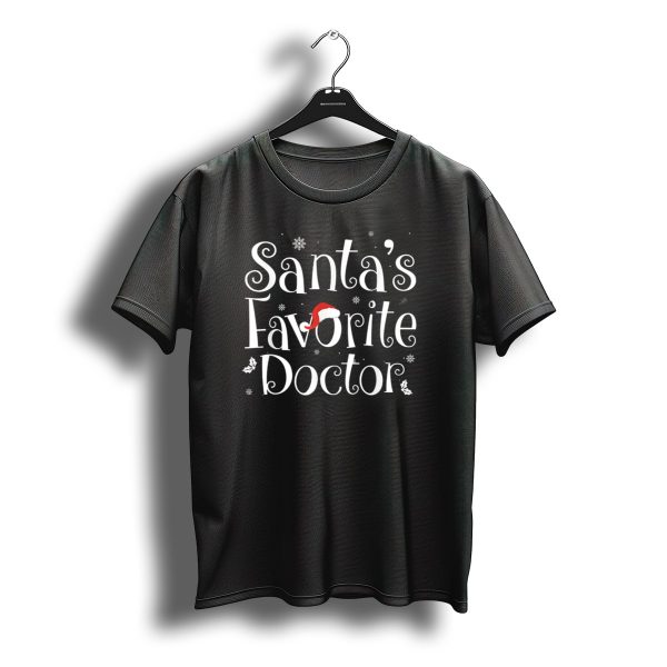 Santas Favorite Doctor Christmas Snowflakes Santa Hat T Shirt t shirt 1