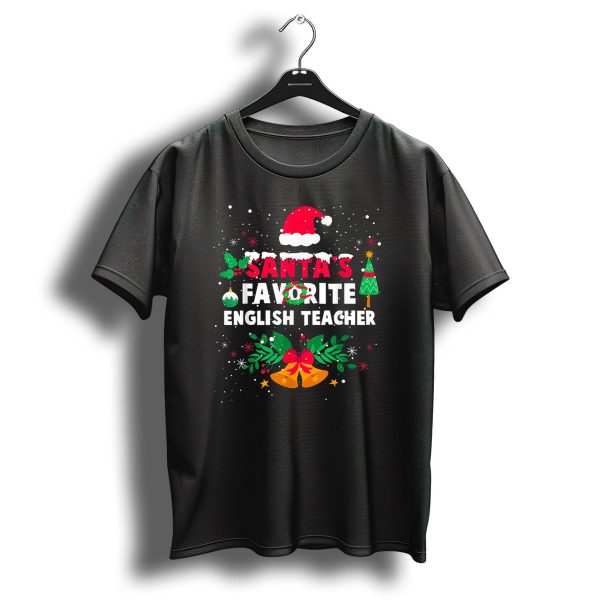 Santas Favorite English Teacher Christmas T Shirt 1 t shirt 1