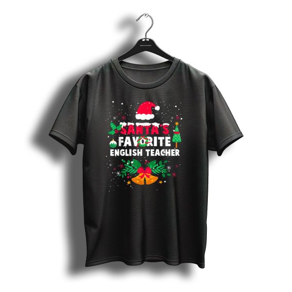 Santas Favorite English Teacher Christmas T Shirt t shirt 1