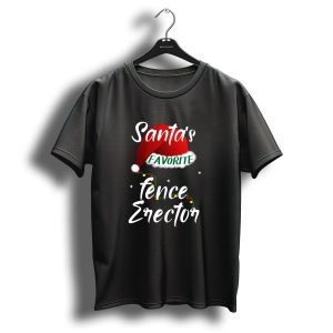 Santas Favorite Fence Erector Christmas Lights Hat Holiday T Shirt