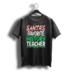Santa'S Favorite History Teacher Christmas Candy Cane Holidays T-Shirt