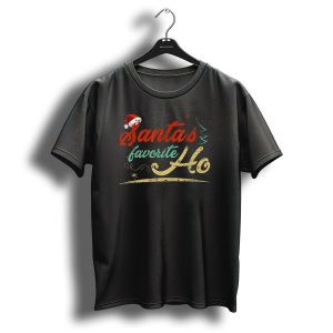 Santas Favorite Ho Christmas Lover Santa Hat Tree T-Shirt