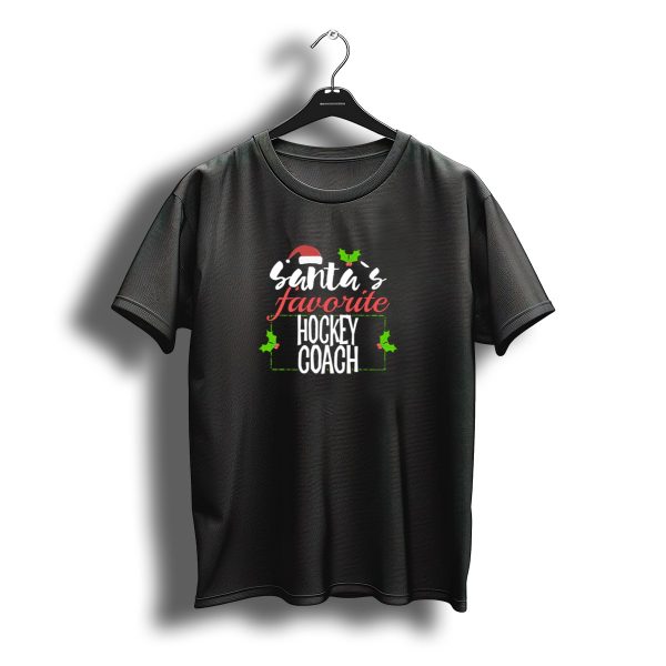 Santas Favorite Hockey Coach Christmas Joke T Shirt t shirt 1