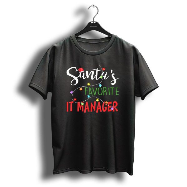 Santas Favorite It Manager Funny Christmas Lights Hat T Shirt 1 t shirt 1