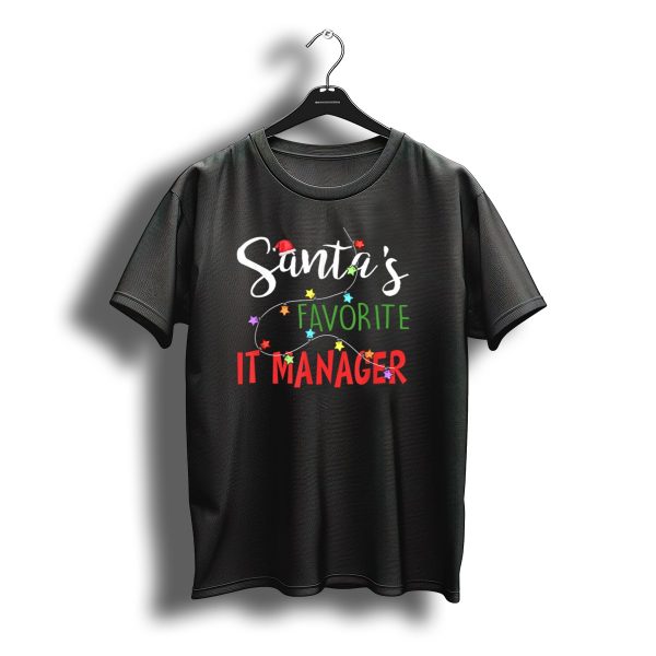 Santas Favorite It Manager Funny Christmas Lights Hat T Shirt t shirt 1
