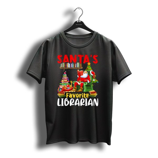 Santas Favorite Librarian Christmas Holiday T Shirt t shirt 1