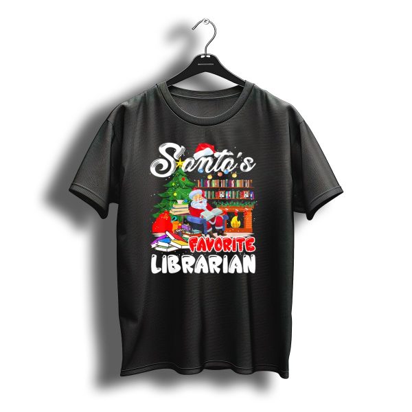 Santas Favorite Librarian Christmas Xmas Holiday T Shirt t shirt 1