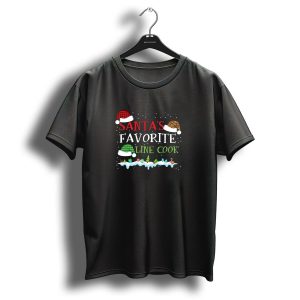 Santas Favorite Line Cook Christmas Hat Festive Decoration T Shirt