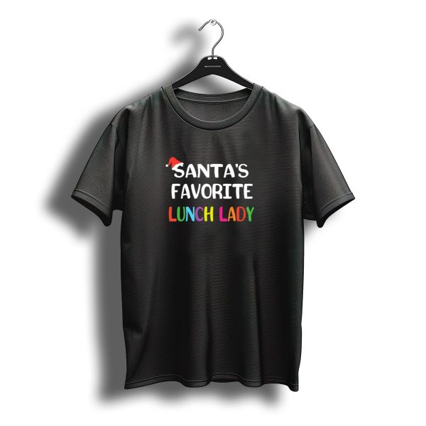 Santas Favorite Lunch Lady School Christmas Hat T Shirt t shirt 1