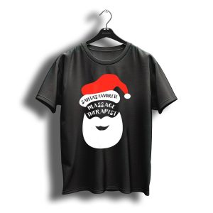 Santa'S Favorite Massage Therapist Christmas Beard And Hat T-Shirt