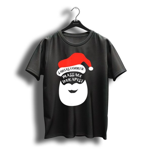 Santas Favorite Massage Therapist Christmas Beard And Hat T Shirt t shirt 1