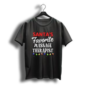 Santa'S Favorite Massage Therapist Christmas Lights T-Shirt