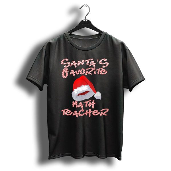 Santas Favorite Math Teacher Christmas Hat T Shirt 1 t shirt 1