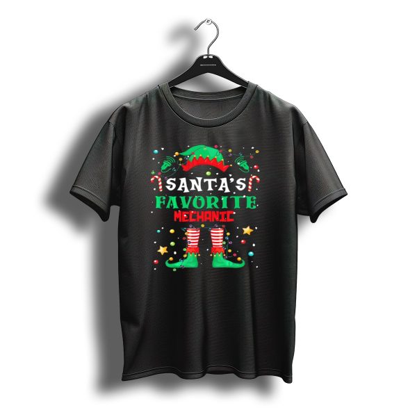 Santas Favorite Mechanic Christmas Elf T Shirt t shirt 1