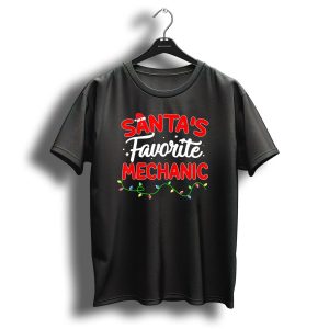 Santas Favorite Mechanic Christmas Lights Uglyme T Shirt