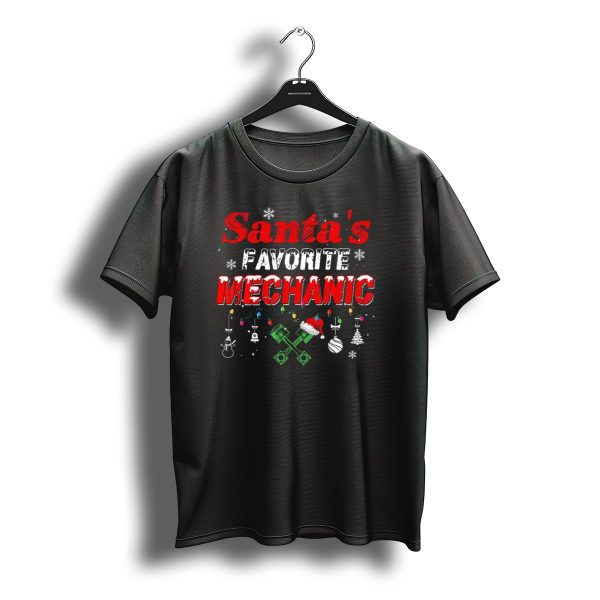 Santas Favorite Mechanic Christmas Mecha Snowflakes Ornaments Holiday Lights T Shirt t shirt 1