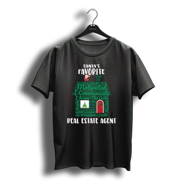 Santas Favorite Motivated And Friendly Real Estate Agent Christmas House T Shirt t shirt 1