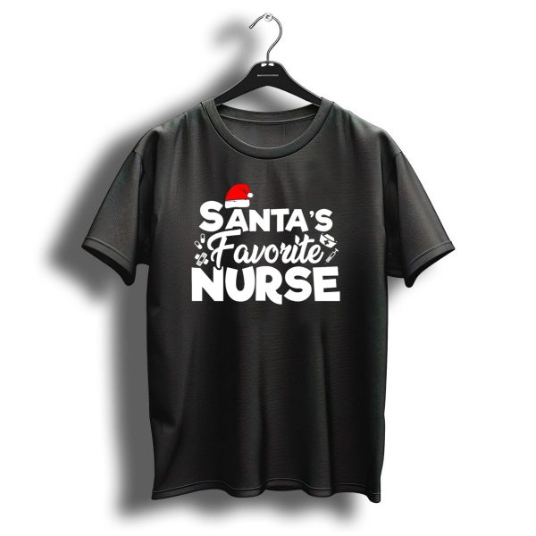 Santas Favorite Nurse Christmas Hat Syringe Bandage T Shirt 1 t shirt 1