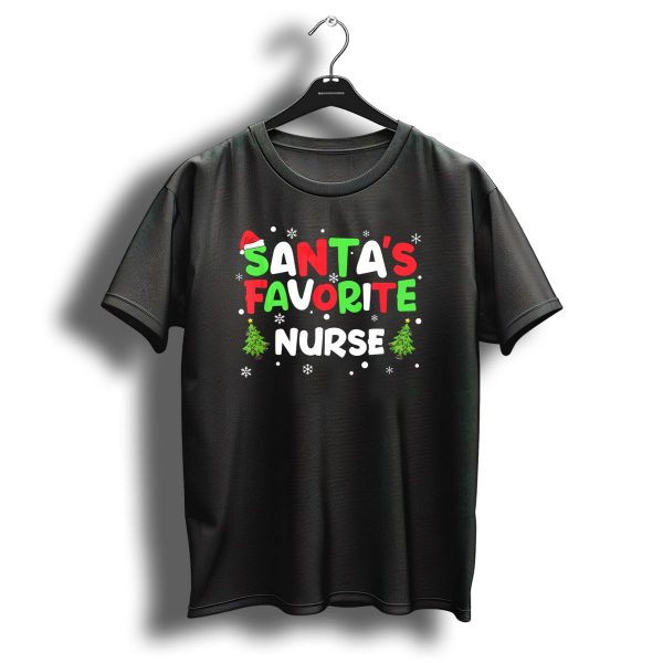 Santas Favorite Nurse Christmas Holiday T Shirt 1 t shirt 1