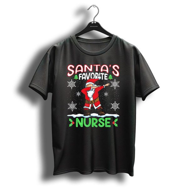 Santas Favorite Nurse Dab Christmas Snowflakes T Shirt 1 t shirt 1