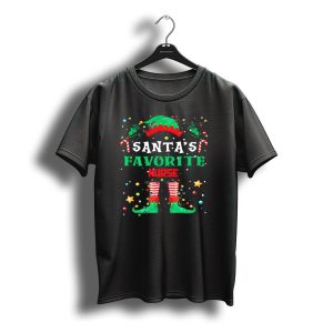 Santa'S Favorite Nurse Elf Christmas Light Decorations T-Shirt