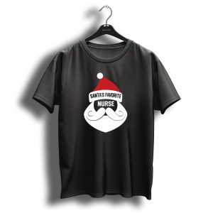 Santas Favorite Nurse Funny Christmas Nursing T-Shirt