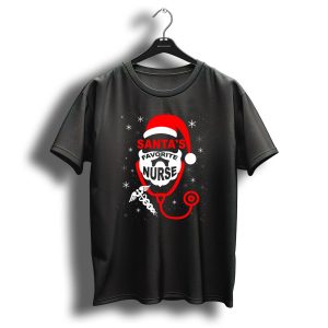 Santas Favorite Nurse Stethoscope Christmas Snowflakes T-Shirt