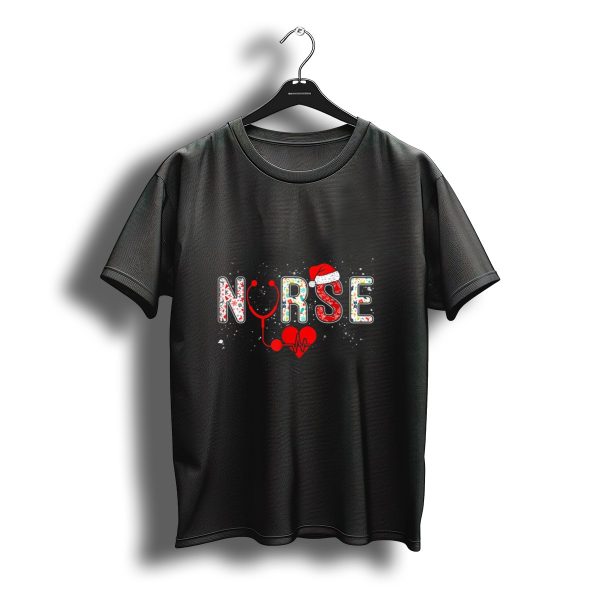 Santas Favorite Nurse Stethoscope Heart Christmas T Shirt t shirt 1