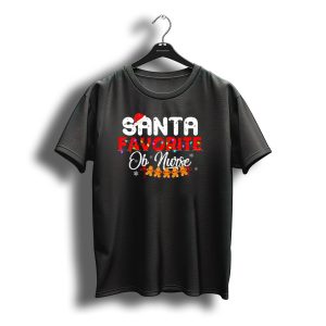 Santa'S Favorite Ob Nurse Christmas Holiday Gingerbread T-Shirt