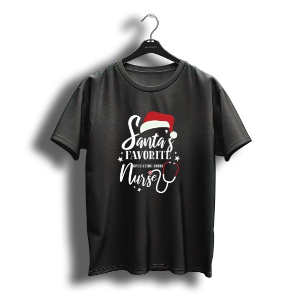 Santas Favorite Operating Room Nurse Christmas Stethoscope Hat T Shirt t shirt 1