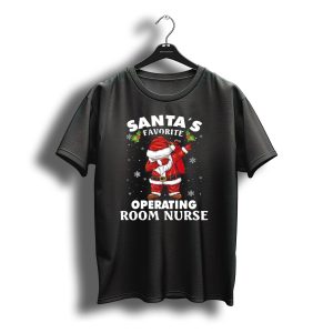 Santa'S Favorite Operating Room Nurse Dabbing Christmas Snowflakes T-Shirt