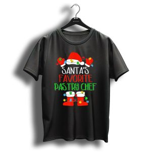 Santas Favorite Pastry Chef Christmas Hat And Boots With Lights T Shirt