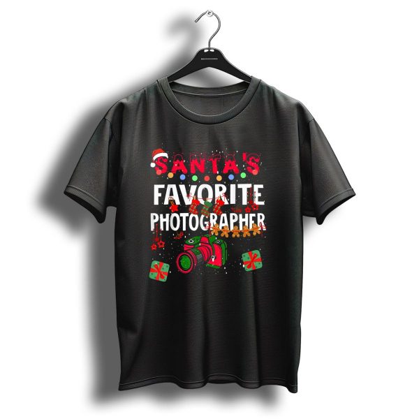 Santas Favorite Photographer Christmas Camera With Festive Decor T Shirt 1 t shirt 1