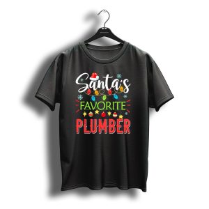 Santa'S Favorite Plumber Christmas Lights T-Shirt