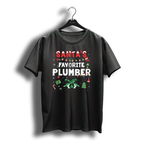 Santas Favorite Plumber Christmas Tools And Decorations T Shirt t shirt 1