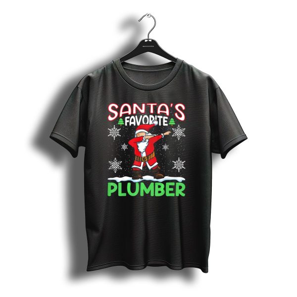 Santas Favorite Plumber Dab Snowflakes Christmas T Shirt t shirt 1
