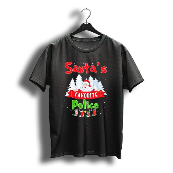 Santas Favorite Police Christmas Festive Holiday T Shirt t shirt 1